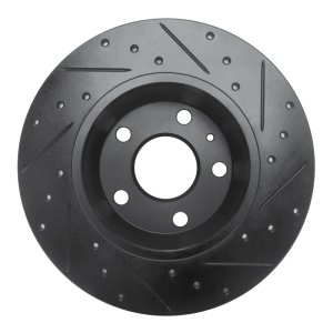 Audi TT Quattro Brake Rotor (1) - Rear Left - R1 Concepts - Drilled & Slotted - Black - `08-`15